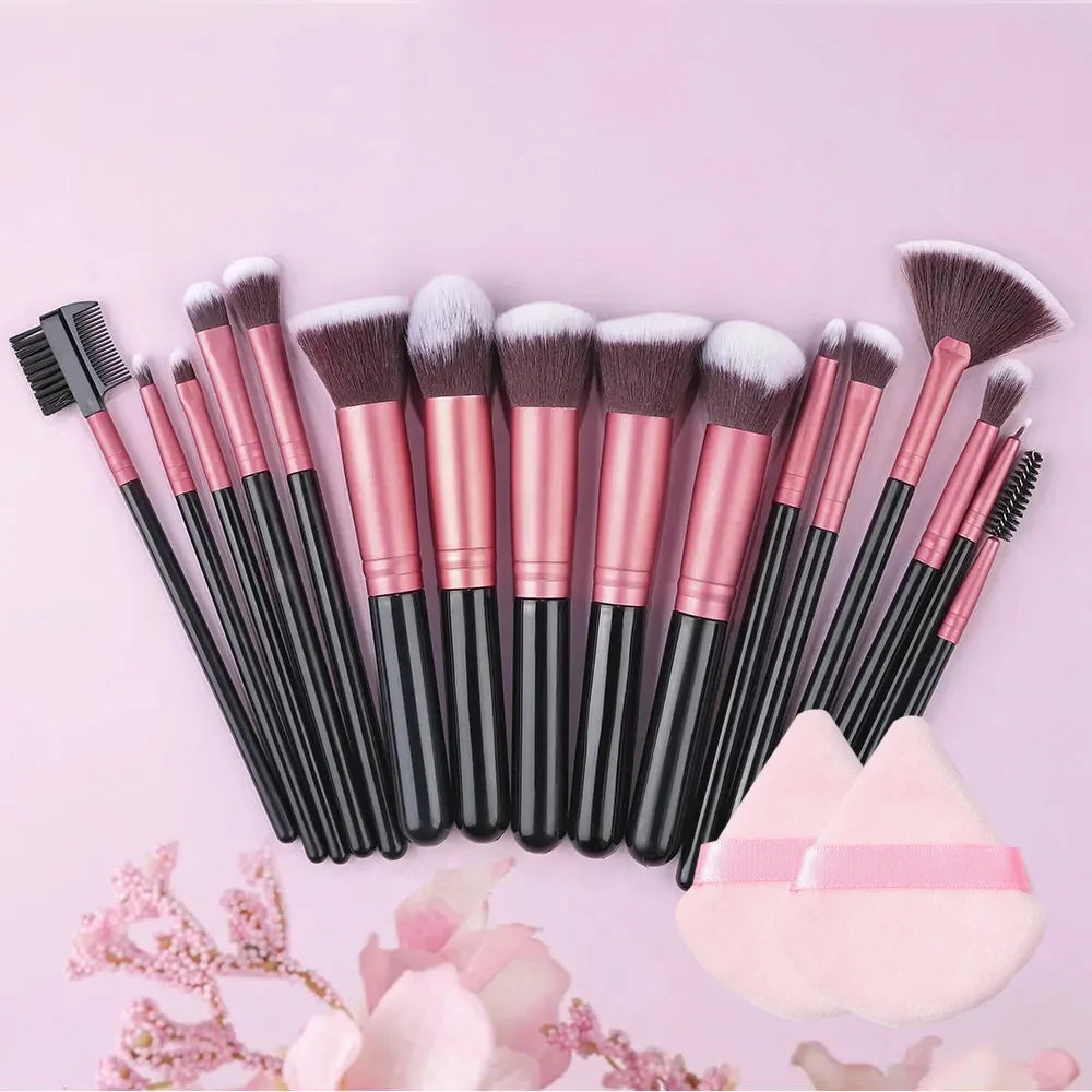 14-16pcs Makeup Brush Set for Women Super Soft Detail Brushes including Blush Foundation Concealer Eyeshadow Beauty Tools Quake AMZ-16RE-PFF