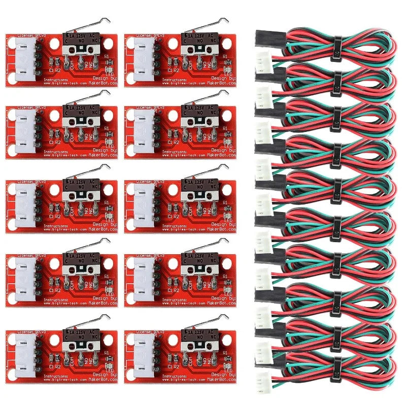 10PCS Mechanical Endstop Limit Switch Touch Switch Module with Cable 3D Printer Parts RAMPS 1.4 Mega2560 Control Board Quake Default Title
