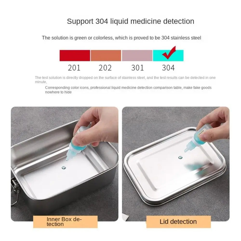 Portable Stainless Steel Bento Box Square Leakproof Lunch Box Large Capacity with Lid Lunch Container Outdoor Quake