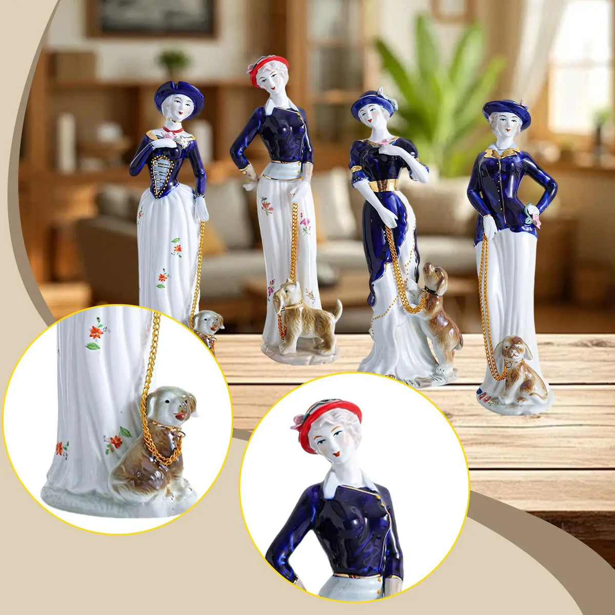 Girl Figurine Statue Porcelain Desktop Ornament Modern Decorative Sculpture for Home Decor Living Room Office Fireplace Quake