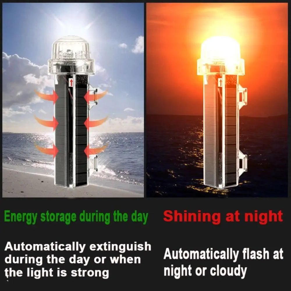 Outdoor Lighting Waterproof Solar Net Mark Light Solar Dual Mode Anchor Light Marine Navigation Light Outdoor Quake