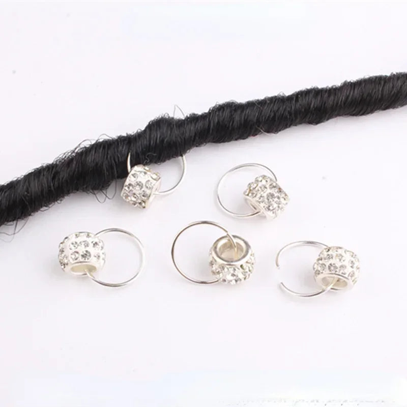 Metal Hollow Flower Hair Rings – Braiding & Extension Buckles 5pc