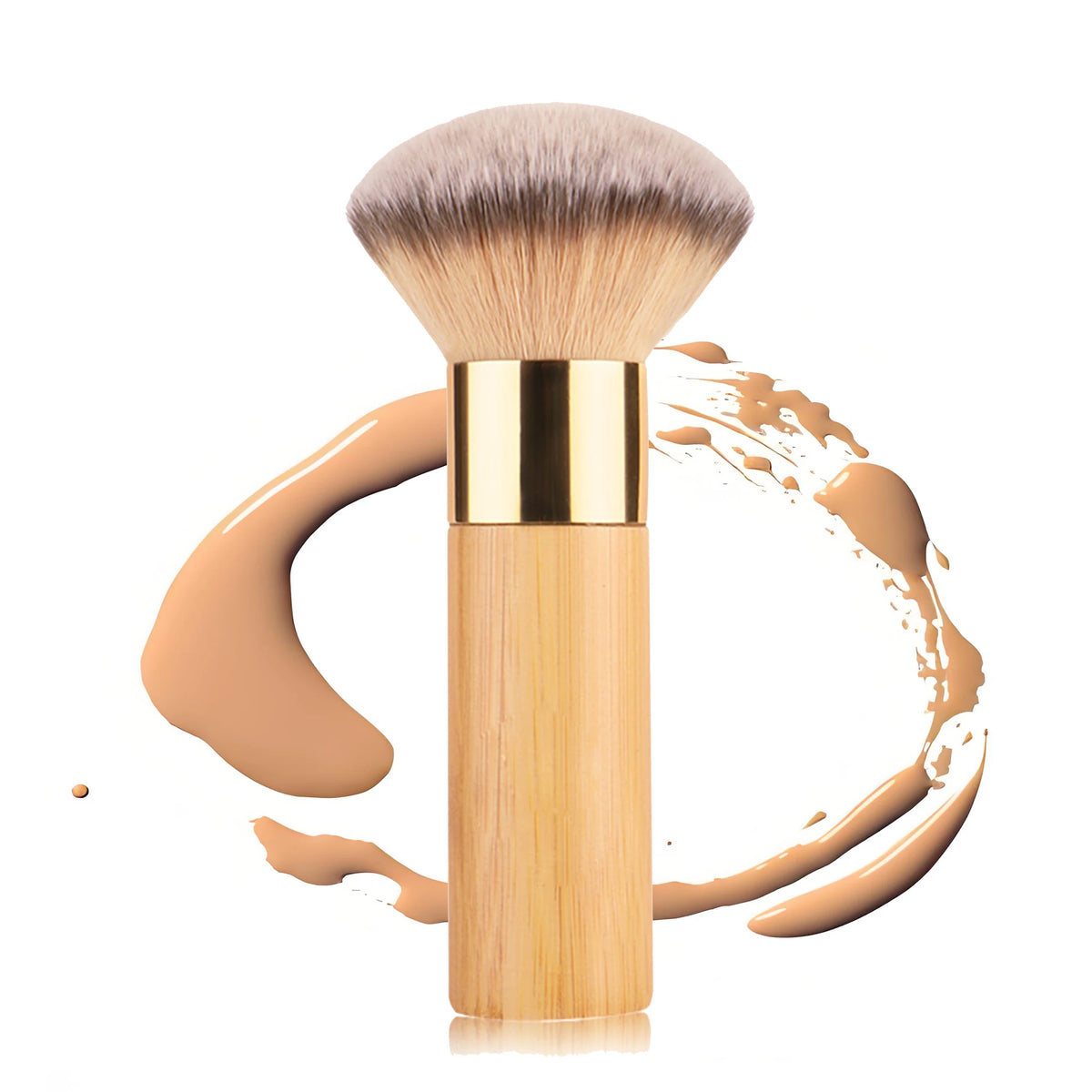 Wooden Handle Makeup Brush Professional Foundation Brush Kabuki Brush Soft Bristles Quake 1 PCS