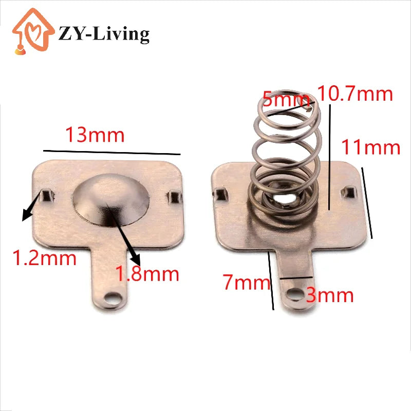 10Sets DIY Accessories 18650 Battery Sheet Spring Contact Sheet Battery Box Positive And Negative Single Bipolar Quake