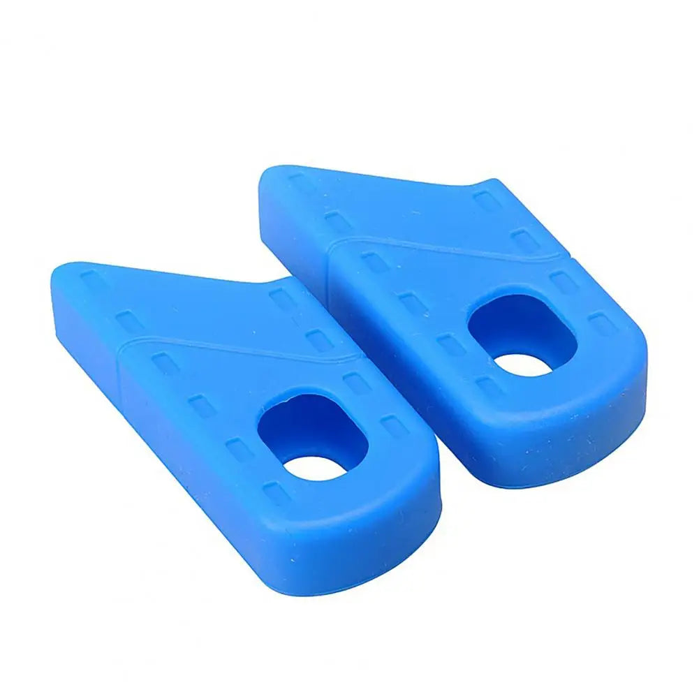 1 Pair Convenient Crank Protector Anti-scratch Portable Crank Protective Case Silicone Elastic Crank Protective Cover Quake Blue