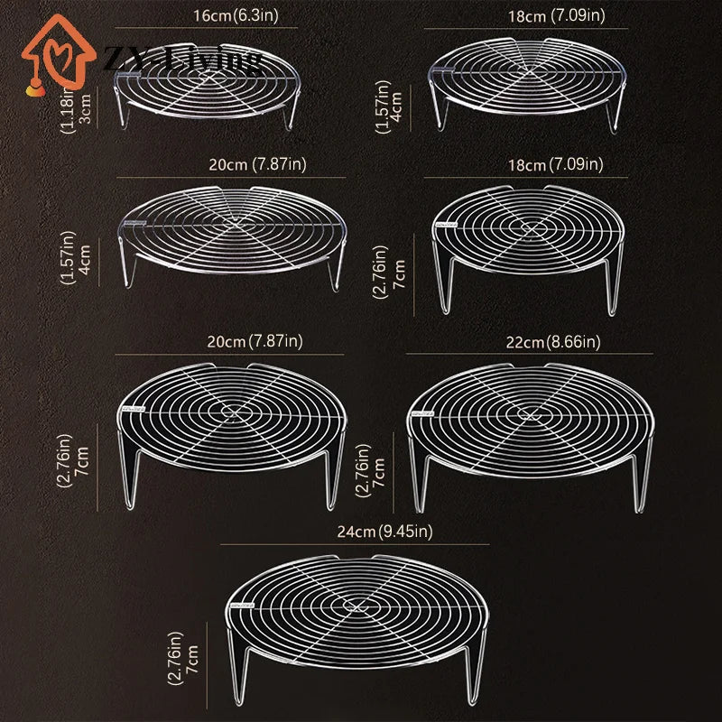 1pcs Stainless Steel Steamer Rack Multifunction Pot Steaming Tray Dumplings Eggs Grill Stand 16cm 18cm 20cm 22cm Quake