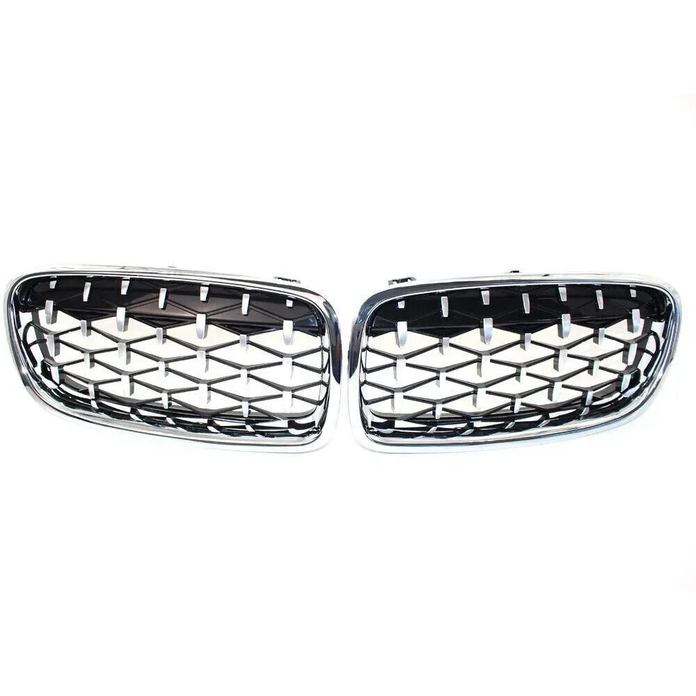 For BMW F30 F31 F35 F80 2012-2018 2x Car ABS Grille Front Kidney Grill Diamond Style 51130054493 51130054494 Accessories Parts Quake Silver