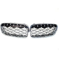 For BMW F30 F31 F35 F80 2012-2018 2x Car ABS Grille Front Kidney Grill Diamond Style 51130054493 51130054494 Accessories Parts Quake Silver
