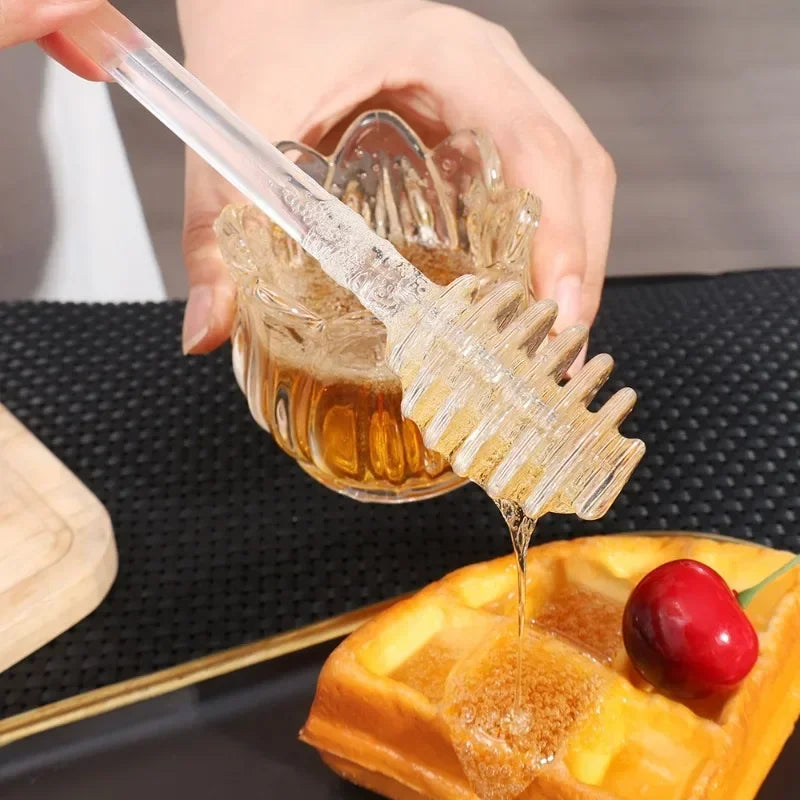 Transparent Honey Stirring Stick Plastic Long Handle Honey Spoon Practical Milk Tea Jam Stirring Bar Multifunction Kitchen Tools Quake