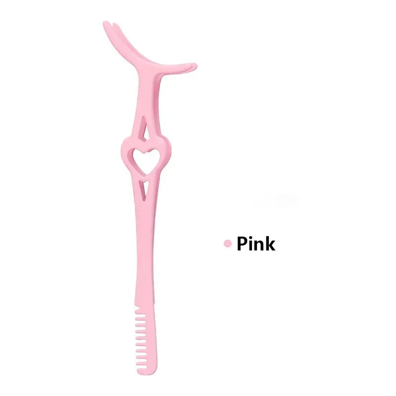 Professional False Eyelash Applicator Tool – Precision Stainless Steel Tweezers for Easy Application & Removal of Fake Lashes Quake M387 Pink