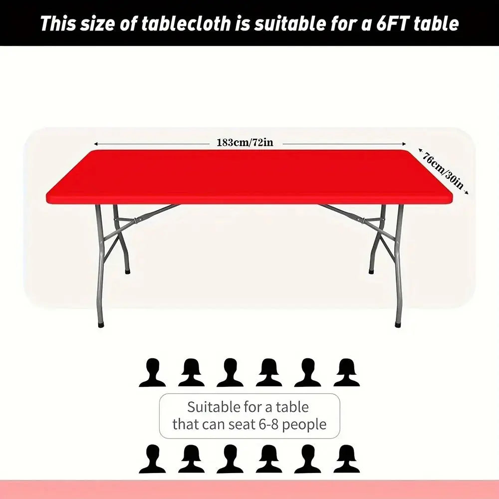 1Pcs Spandex Rectangular Tablecloth Elastic Fitted Stretch Table Cloth Universal 6FT Patio Table Cover Quake