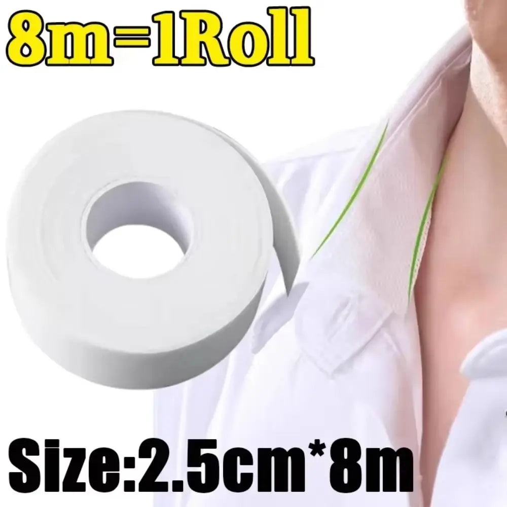 8/80M Collar Anti-dirty Grime Self-adhesive Disposable Cuff Fixing Tape Breathable Sweat-absorbent Tape Quake
