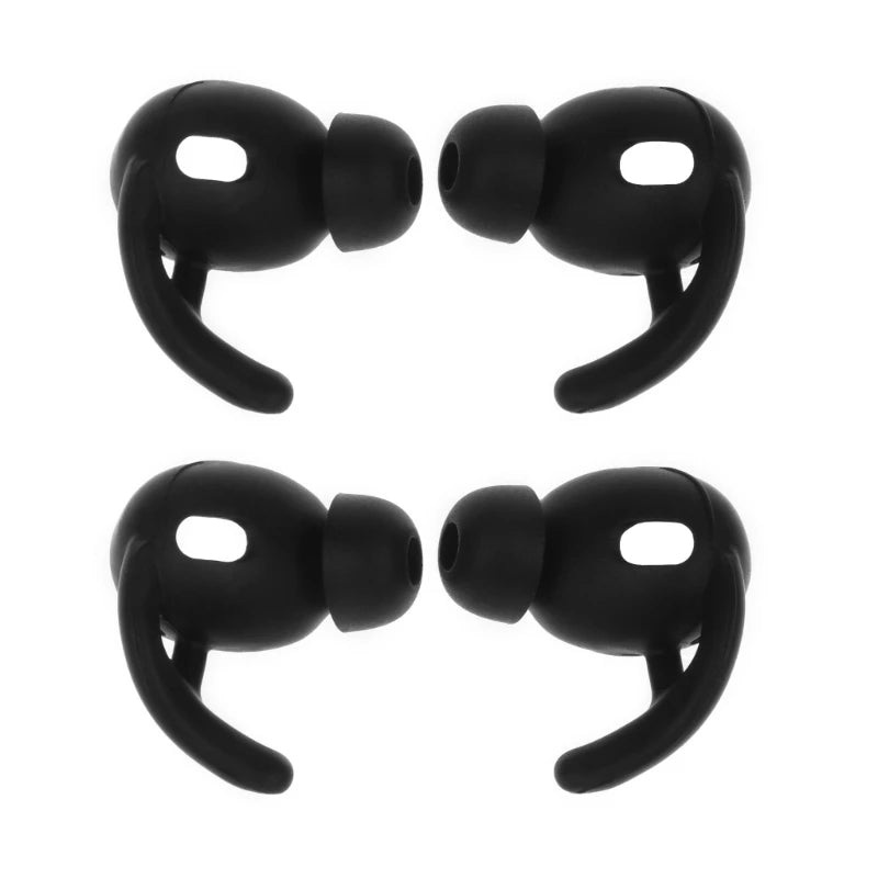 2Pairs Soft Silicone Ear Pads Eartips For Airpods 3 Silicone Ear Hook In-Ear Earbuds Earphone Accessories Ear Tips K1KF Quake Black