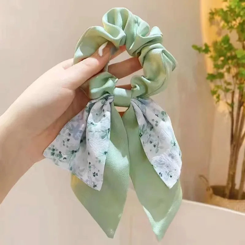 Broken Flower Bow Large Intestine Headband Womens Summer Headband Hair Rope Quake