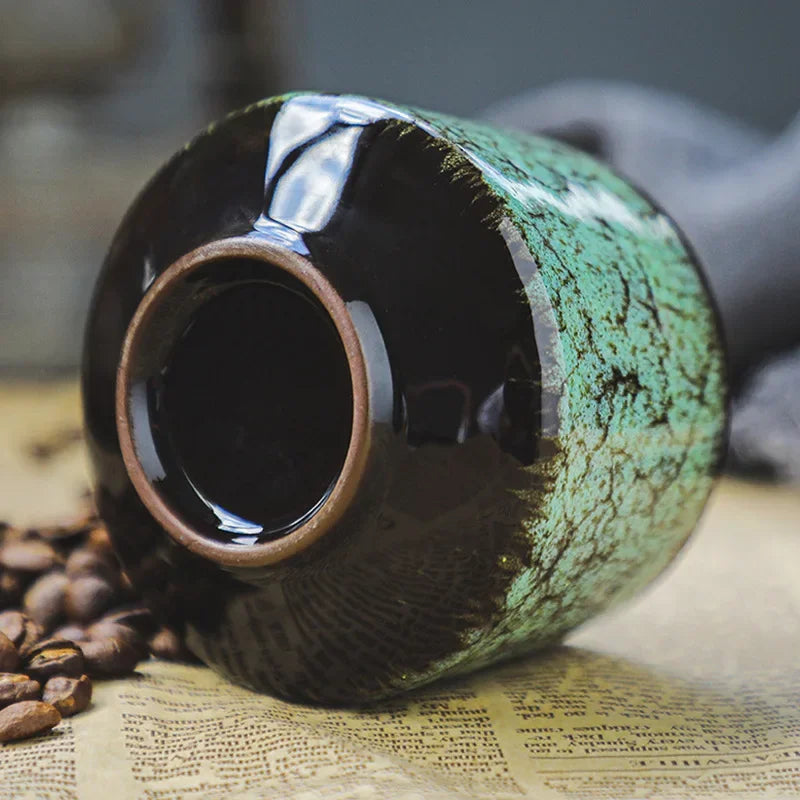 Small ceramic coffee cup, office and home latte art cup, personal hand warmer water cup Quake