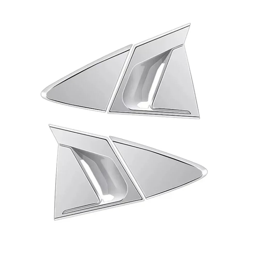 For Toyota Prius 60 Series 2023 2024 2025 Car Rear Louver Window Side Shutter Cover Trim Sticker Vent Scoop ABS Carbon Fiber Quake Silver