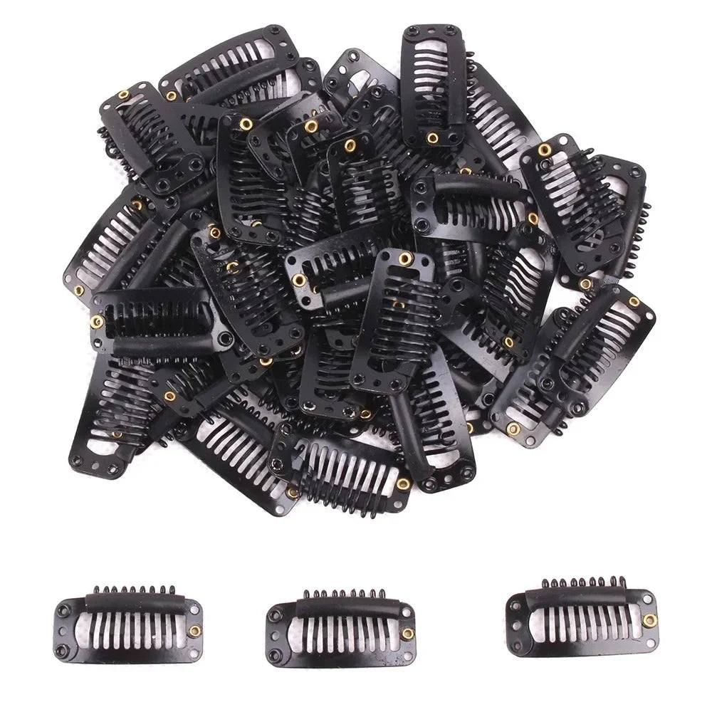 20 Pcs/set U Shape 3.2cm 2.8cm Wig Clips Snap for Women Hair Extensions/Weaving Medium Professional Salon Accessories Hair Clips Quake