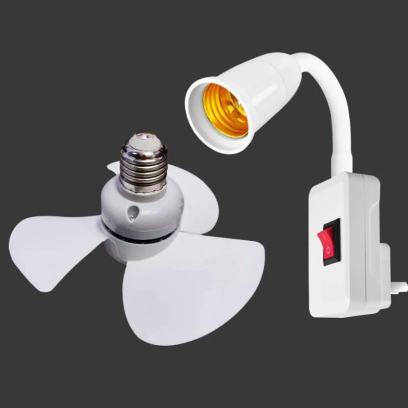 10W Small Cooling Fan E27 Home Ceiling Fan Desktop Fan 360 Degree Adjust for Kitchen Bedroom Dormitory Living Room Study K1KF Quake Default Title