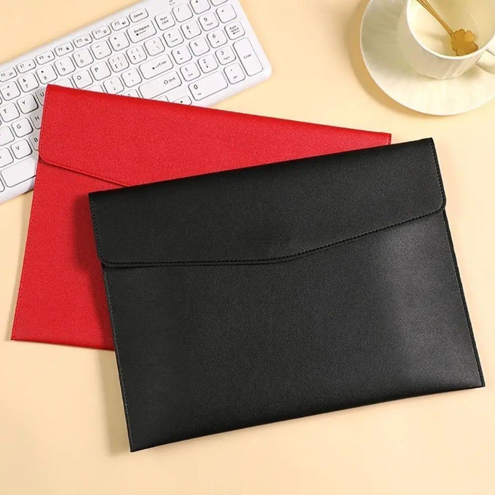 Stationery Dustproof Leather Leather Document Pouch Large Capacity A4 A5 Leather File Folder Document Bag Quake