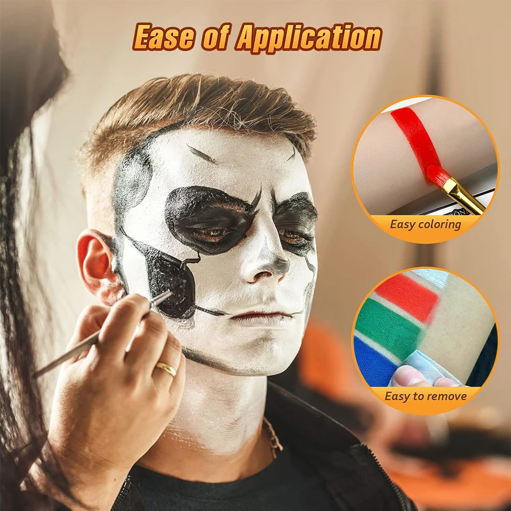 30G Water Solubility Monochromatic Body Paint Black And White Makeup Face Paint Halloween Party Waterproof Makeup Body Painting Quake