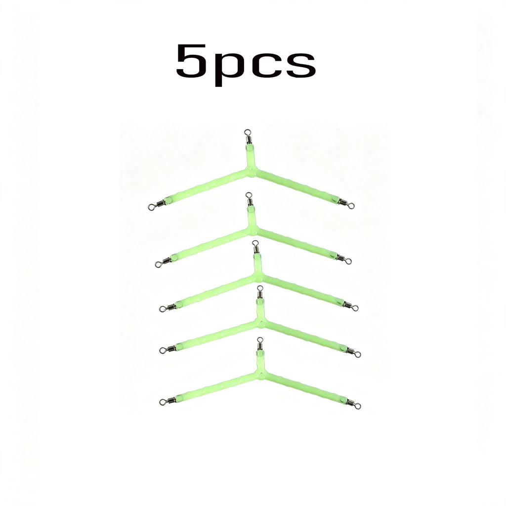 Luminous Stainless Steel Splitter, Line Divider, Hook Separator, Balance Accessory for Sea Fishing, Boat Fishing, White Bait Fishing Gear Quake Yeguangtianping5Pcs