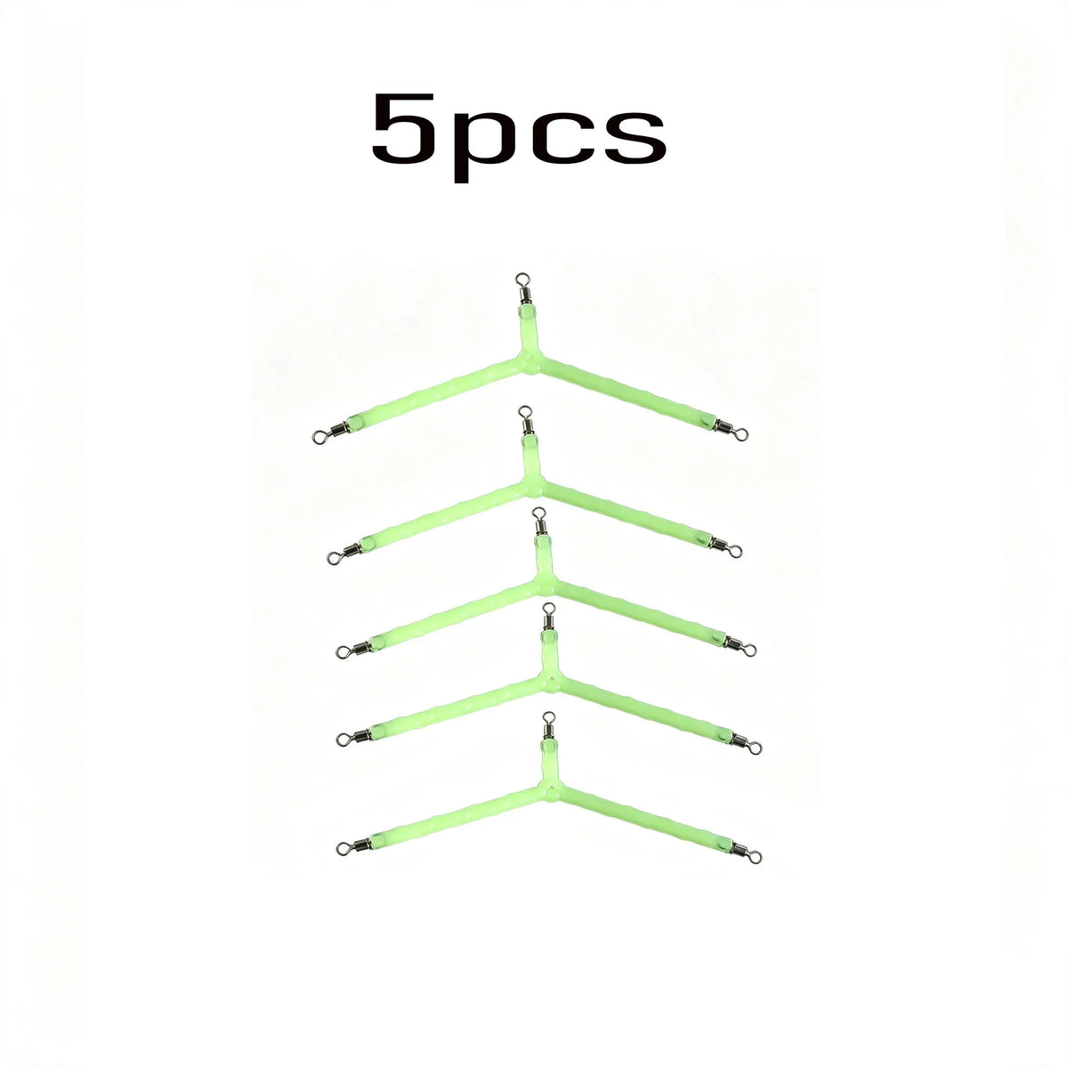 Luminous Stainless Steel Splitter, Line Divider, Hook Separator, Balance Accessory for Sea Fishing, Boat Fishing, White Bait Fishing Gear Quake Yeguangtianping5Pcs
