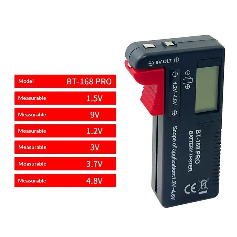 BT-168 PRO Digital Battery Tester Checkered Load Analyzer Display Check AAA AA Button Cell Lithium Capacity Universal Test Quake BT168PRO