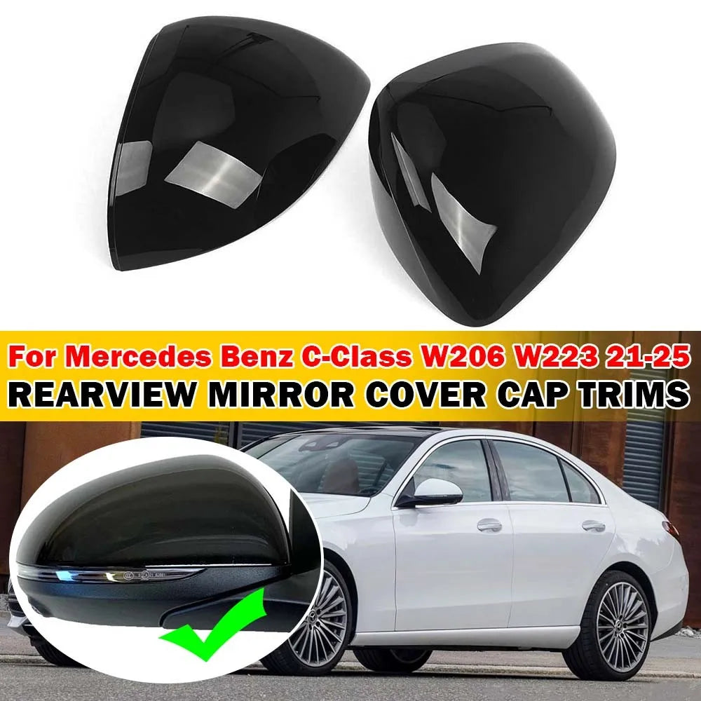 For Mercedes C E S GLC Class W206 X206 S206 X254 W214 W223 AMG Car Replace Rearview Side Mirror Cover Cap Exterior Case Trim Quake Default Title