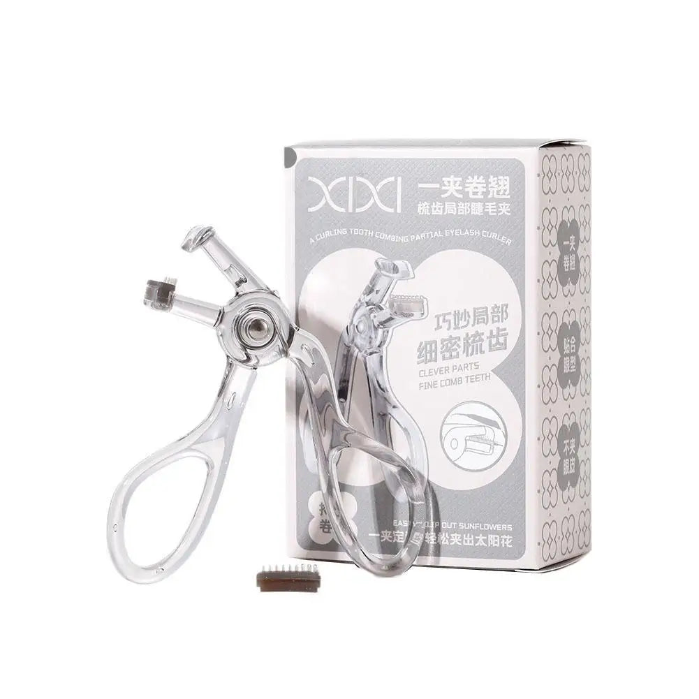 Portable Wide-Angles Eyelashes Curler And Partial Eyelash Curler Eye Lash Curler With One-Clip Comb Makeup Tool For Woman Girls Quake B