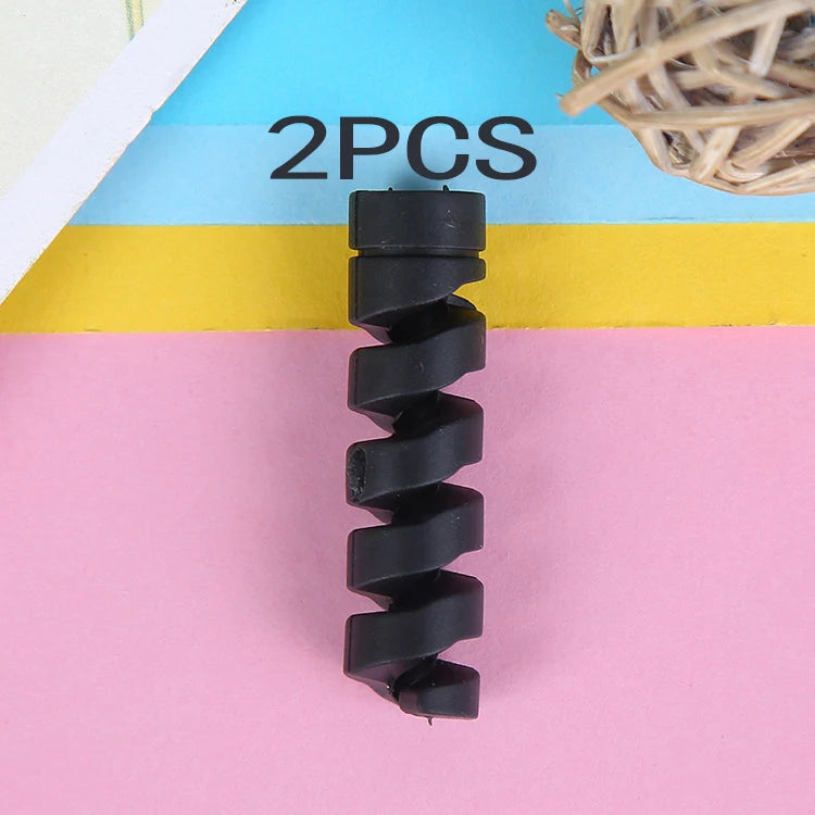 vvocci Cord Protective Charging Data Cable USB Charger ProtectorFor Mouse Earphone Sleeve Holder Ties Management Wire Organize Quake M496 Black-2PCS