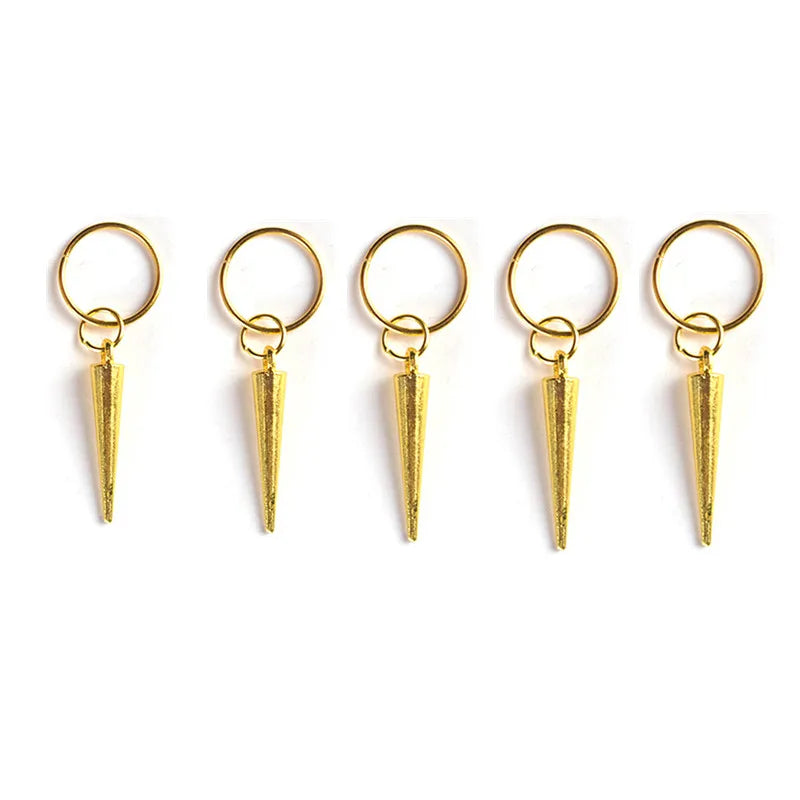 5-10pcs/set Hair Braids Tools Hair Accessories Personality DIY Pendant Coin Ring Leaves Pendant Rings Decor Braiding Hair Braids Quake 5pcs NO.27