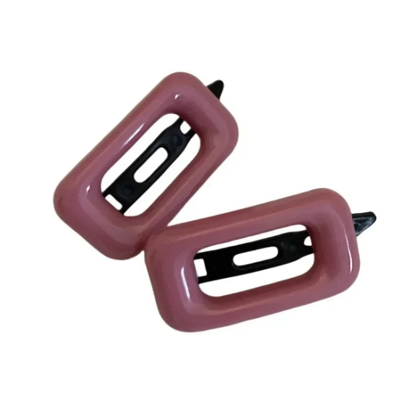 2Pcs Mini BB Hair Clips Small Rectangular Hairpins Simple Style Side Clips Barrettes for Girl Hair Accessories New Headwear Quake