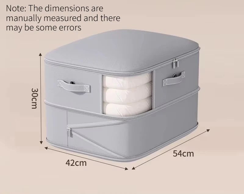 1PC Twill See Through Vacuum Storage Compression Bag Large Capacity for Quilt Down Jacket Clothes Wardrobe Organization Quake Gray-2 Layers