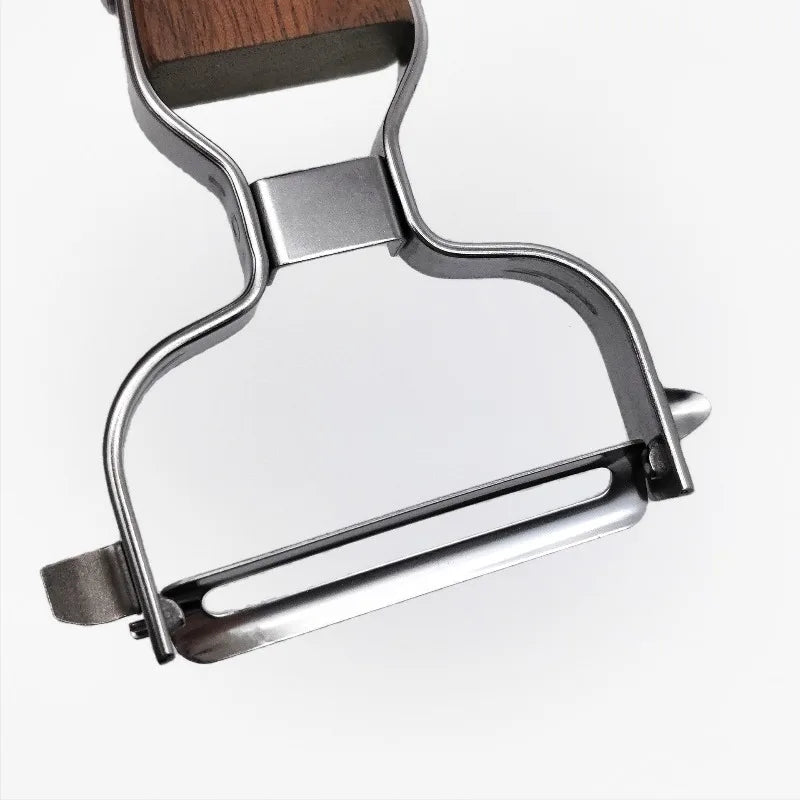 Wood Handle Stainless Steel Wide‑Mouth Vegetable Peeler Home Kitchen Fruit Potato Peeling Tool for Thick Skin Peeling Gadget Quake