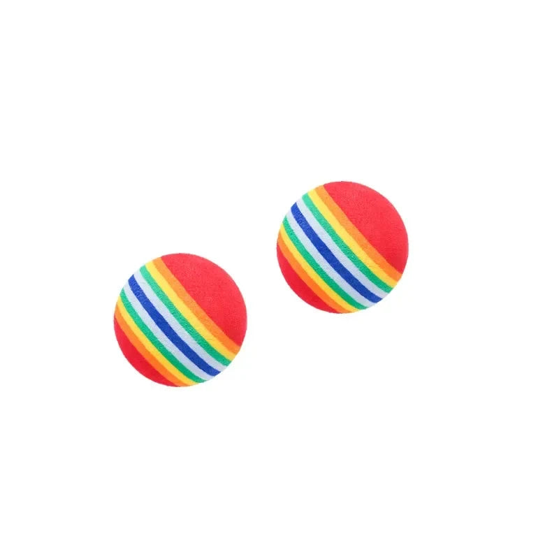 Rainbow Cat Toys Ball Interactive Cat Dog Play Chewing Rattle Scratch Ball Training Balls Pet Toys Supplies Quake