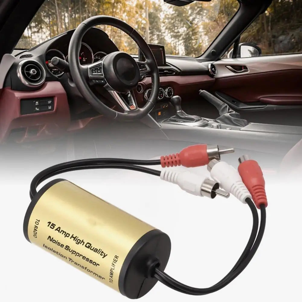 Audio Interference Filter Car Car Audio Noise Filter Ground Loop Isolator Engine Whine Eliminator Static Suppressor for Stereo Quake