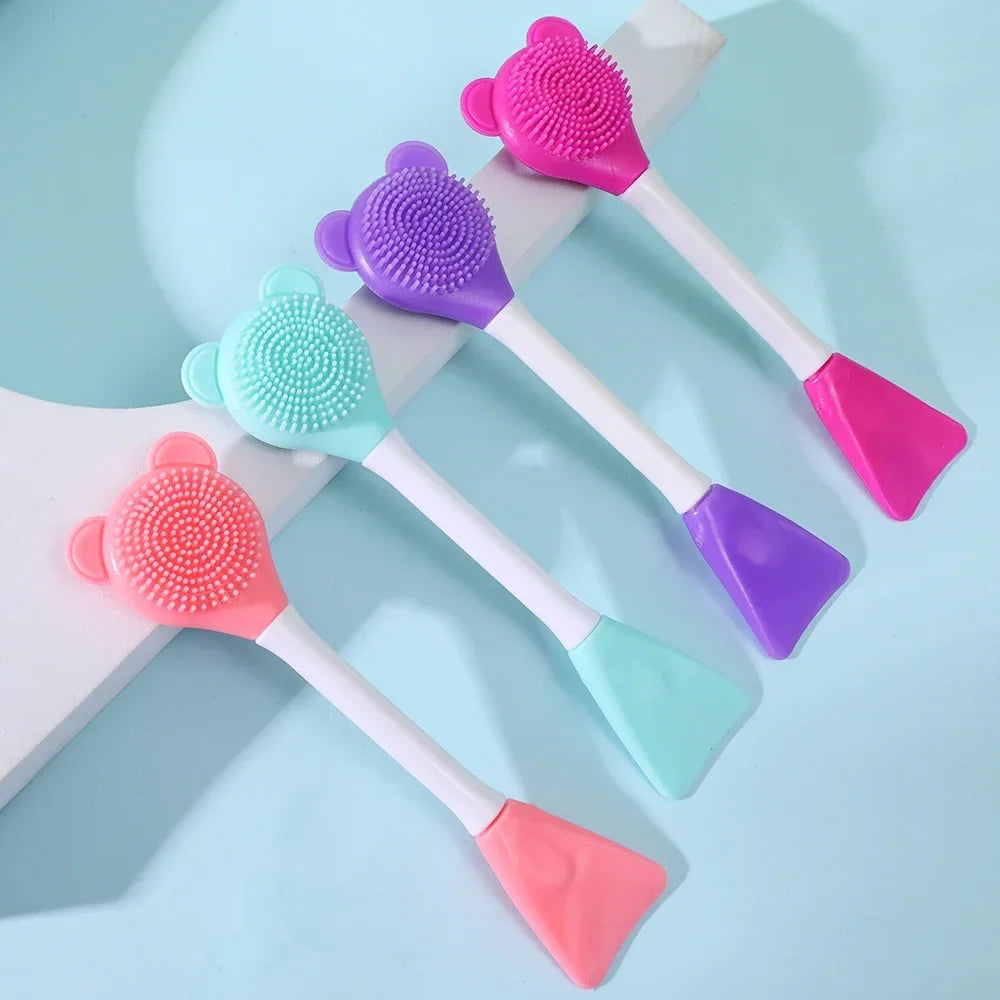 vvocci Double Head Facial Mask Silicone Applicator Spoon Spatula Stirring Stick Women Skin Face Cleansing Care Home Makeup Tools Quake