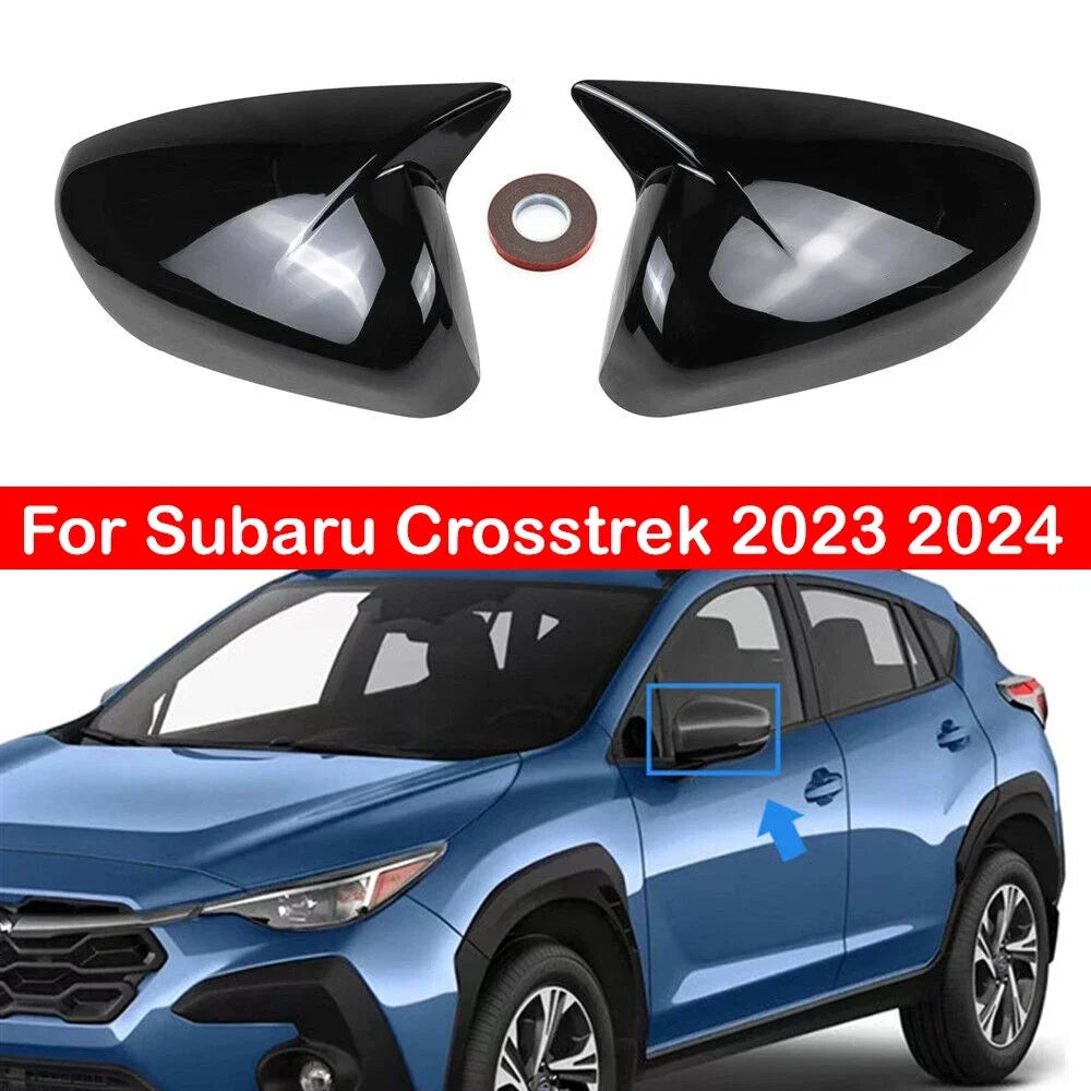 For Subaru Crosstrek 2023 2024 Car Sticker Rearview Side Mirror Cover Wing Cap Exterior Door Rear View Case Trim Carbon Fiber Quake