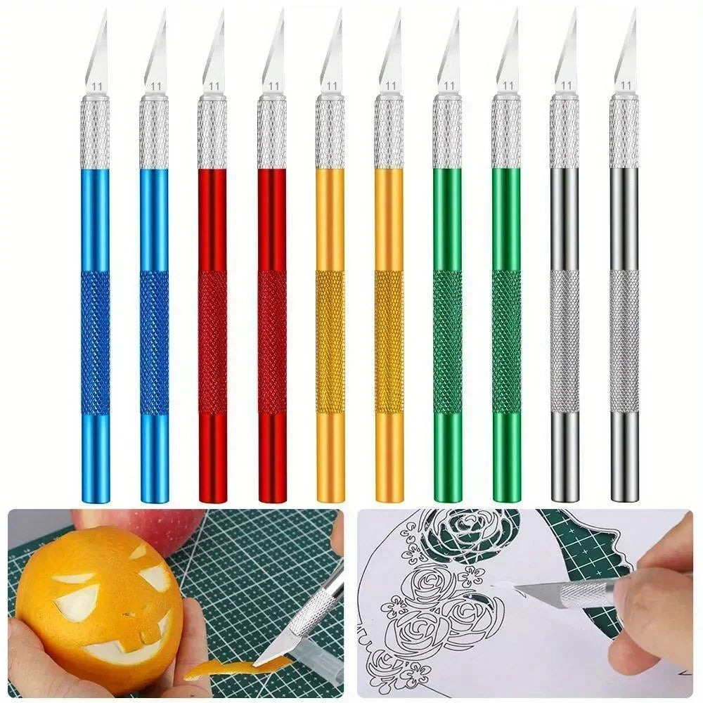 vvocci Exacto Hobby Blade Set with 11 Replacement Blades & Ruler – Precision Cutting Tool Quake