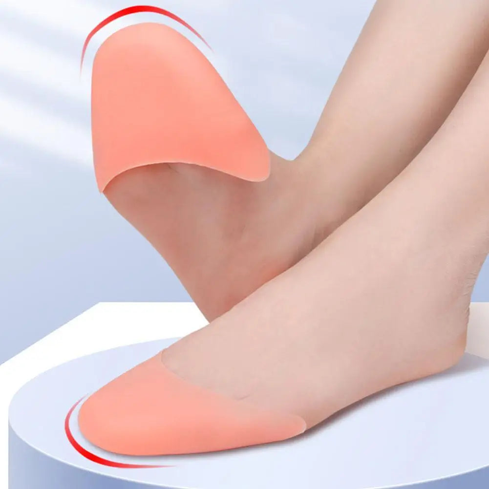 1 Pair Silicone Gel Toe Pads For Pointe Shoes Ballet Dance Foot Big Toe Protection Cushion Topper Cover Protector Pouch Reusable Quake