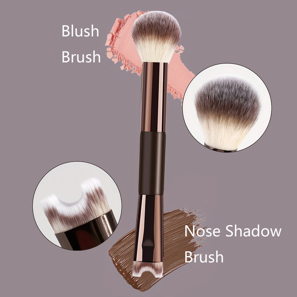 3 PCS Double-Ended Makeup Brushes with Soft Bristles Quake