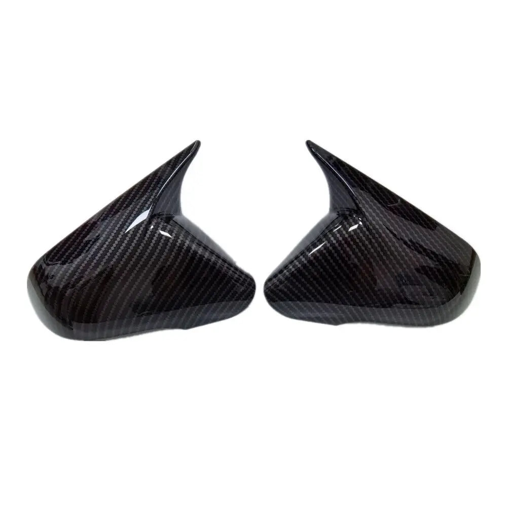 For Hyundai Sonata 2015-2019 OX Horn Car Rearview Side Mirror Cover Sticker Wing Cap Exterior Door Case Trim Shell Silver Frame Quake Carbon