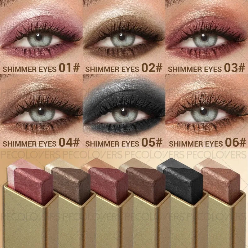 1PC Two-color Eyeshadow Stick, Eye Highlighter, Lazy Eyeshadow, One Touch To Set, High Color Development, Eye Cosmetics Quake