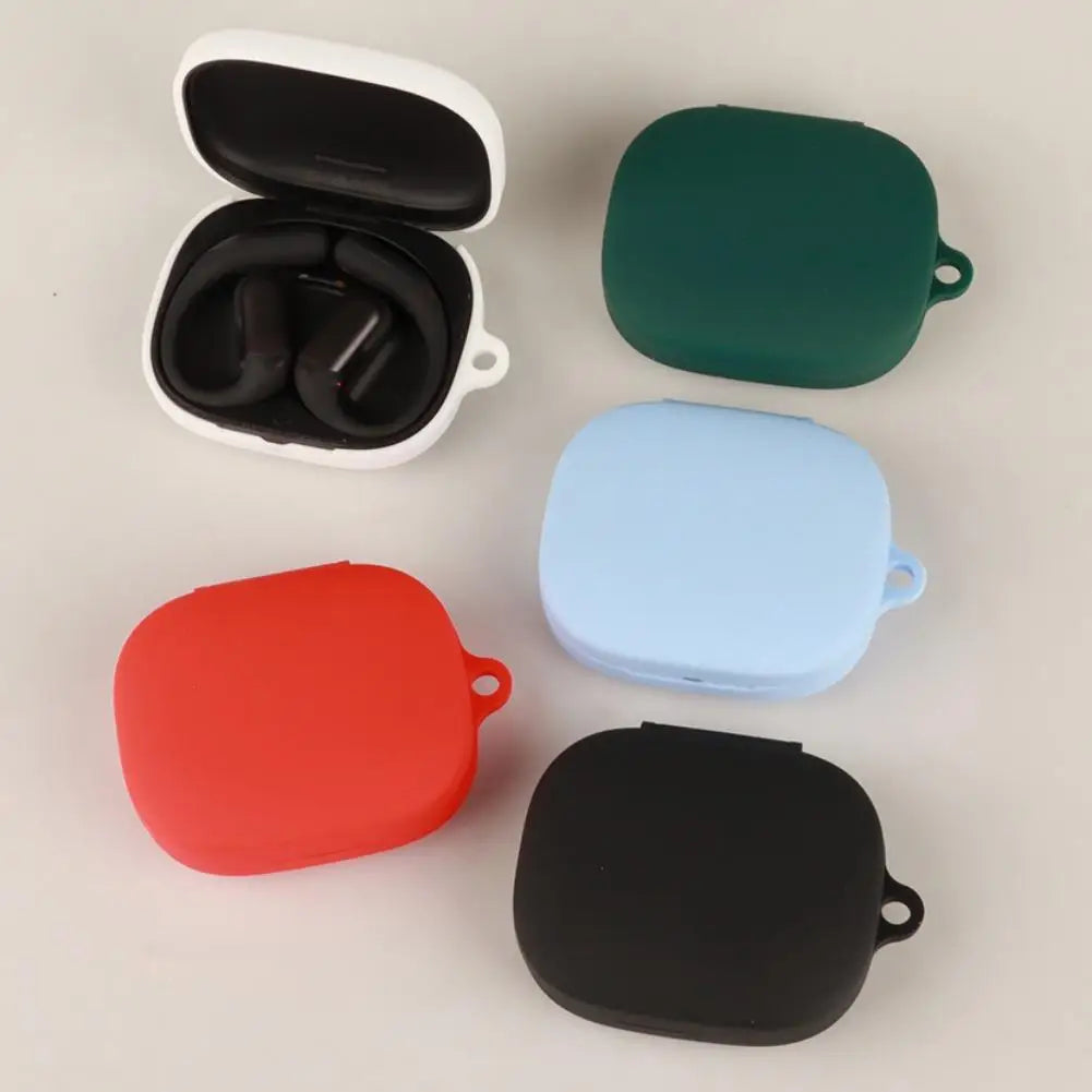 Protective Case for SHOKZ OpenFit Pro T010 Soft Silicone Shockproof Cover with Hook Anti-Fingerprint Dustproof Headphone Shell Quake