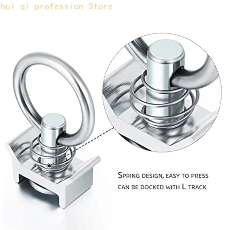 Stainless Steel Track Fitting L-Track Single Fitting with O-Ring for Create Tie-Down Anchors Points H8WE Quake
