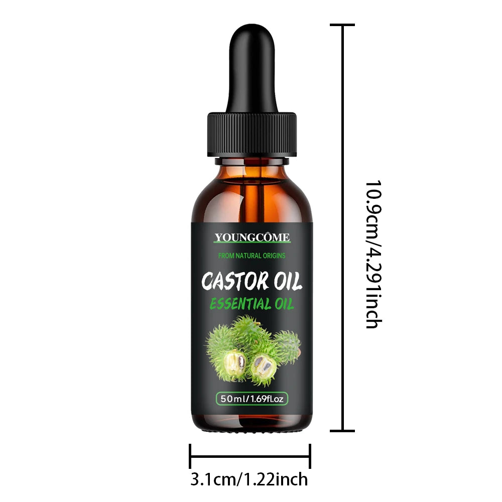 Natural castor oil essential oil,Repairs Damaged Hair Improves Hair Quality Moisturizes Hair Care oil DeepMoisturizing Care Quake 50ML