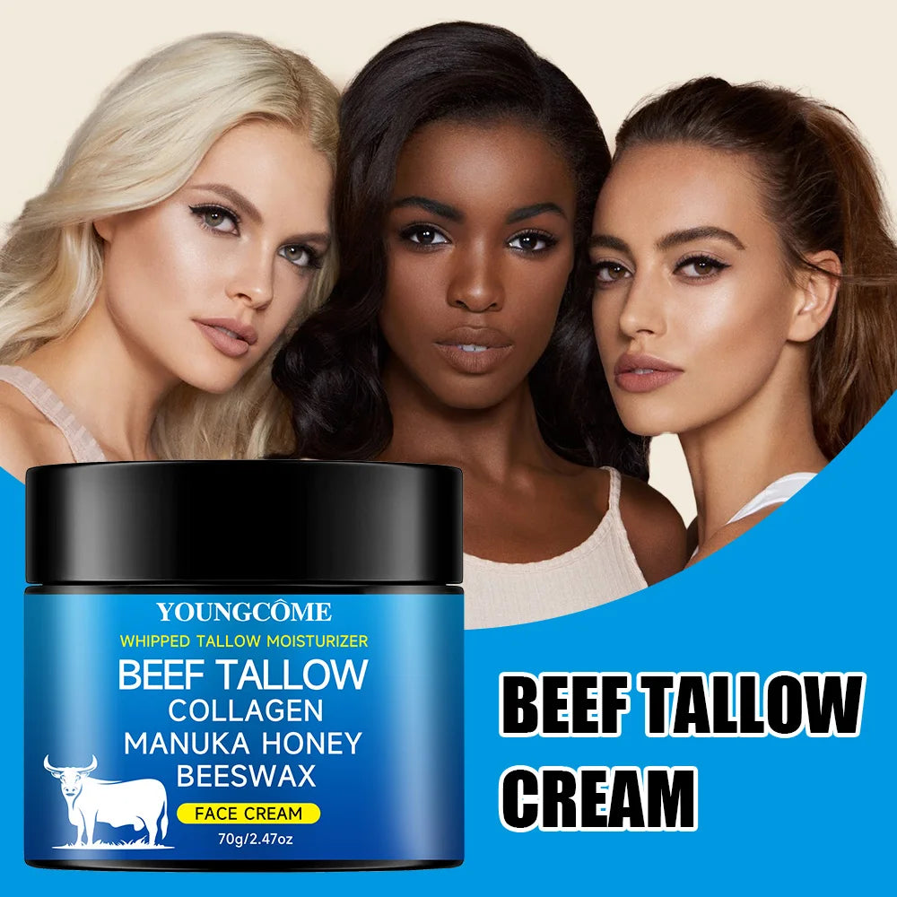 Tallow Face Cream Raw Honayolive Oil Anti Aging Face Cream Wrinkle Remover Collagenr Smooth Wrinkle Moisturizing Firming Quake
