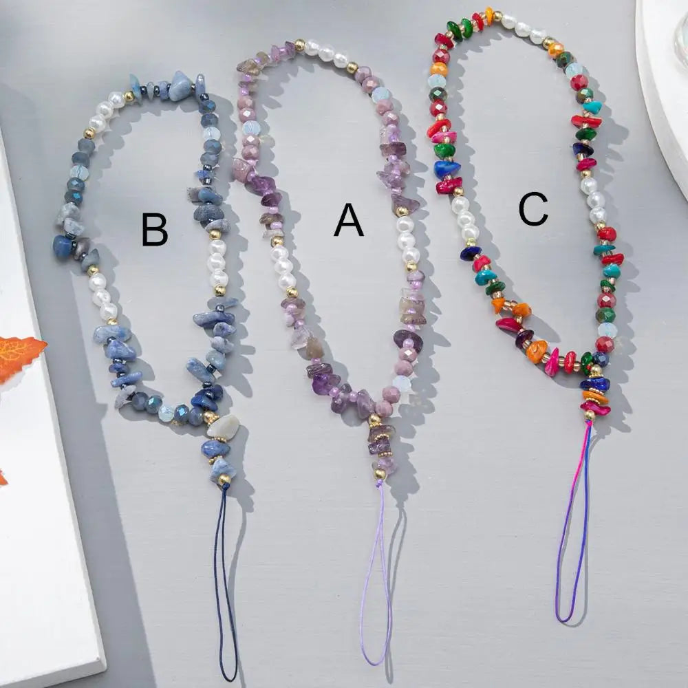 Fashion Jewelry Anti-Lost Beaded Keychain Hanging Cord Cellphone Strap Mobile Phone Chain Lanyard Mobile Phone Lanyard Quake