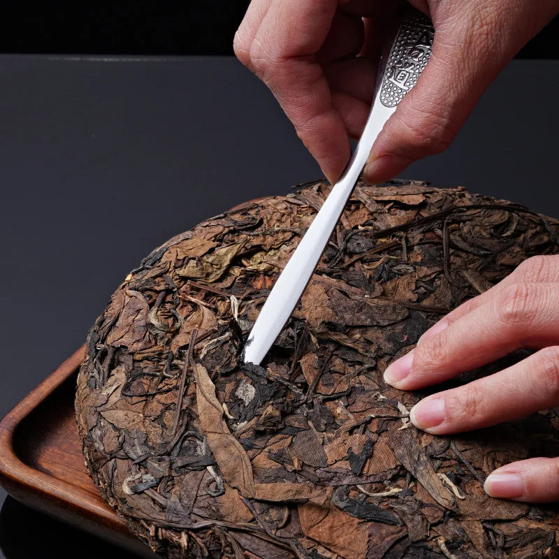 Pu'er tea needle pry tea tool round square head ancient horse tea knife stainless steel tea set spare parts Quake