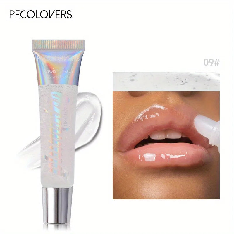 Shimmer Lip Oil Tinted For Fuller Lip Effect, Collagen Lip Gloss, Moisturizing Lip Care Extreme Volume Lip Essence Lips Enhancer Quake 09